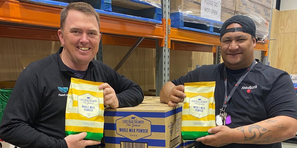 southern pastures donates 400kg of lewis road creamery milk powder